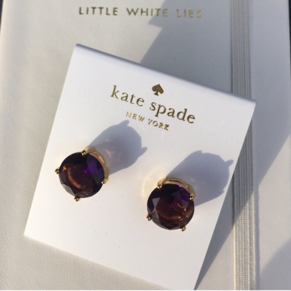 New Kate Spade Purple Round Gumdrop Studs - Picture 2 of 8